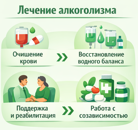 лечение алкоголизма в Буе этапы